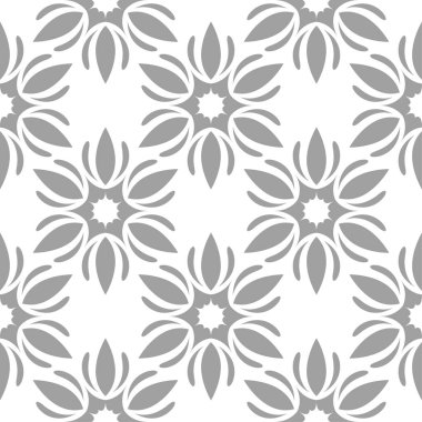 Beyaz arka plan üzerine açık gri çiçek öğe. Tekstil ve duvar kağıtları için seamless modeli