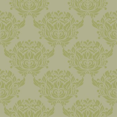 Zeytin yeşili çiçek süsleme. Tekstil ve duvar kağıtları için seamless modeli