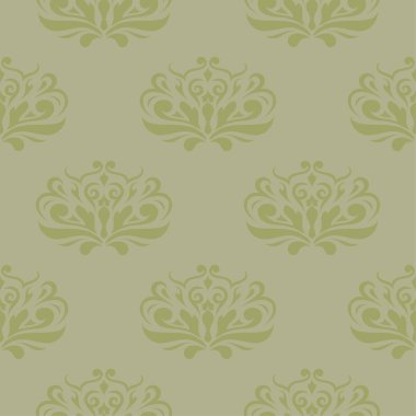 Zeytin yeşili çiçek süsleme. Tekstil ve duvar kağıtları için seamless modeli