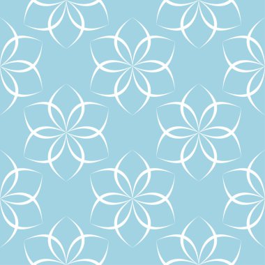 Lacivert zemin üzerine beyaz çiçek süsleme. Tekstil ve duvar kağıtları için seamless modeli