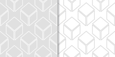 Işık gri geometrik süsler. Web, Tekstil ve duvar kağıtları için dikişsiz desen seti