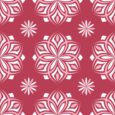 Çiçek kırmızı sorunsuz arka plan bej desenli. Arka plan duvar kağıtları, Tekstil ve kumaş için