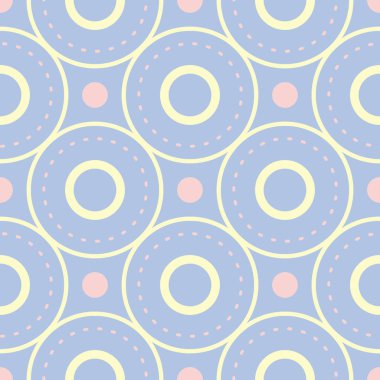 Geometrik seamless modeli. Soluk mavi arka plan bej ve pembe öğeler duvar kağıtları, Tekstil ve kumaş için