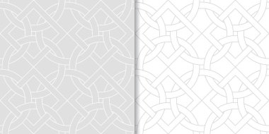 Açık gri geometrik yazdırır. Web, Tekstil ve duvar kağıtları için dikişsiz desen seti