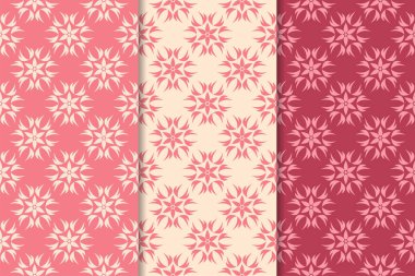 Kiraz kırmızı çiçekli süsler. Dikey Dikişsiz desen seti. Duvar kağıdı arka plan