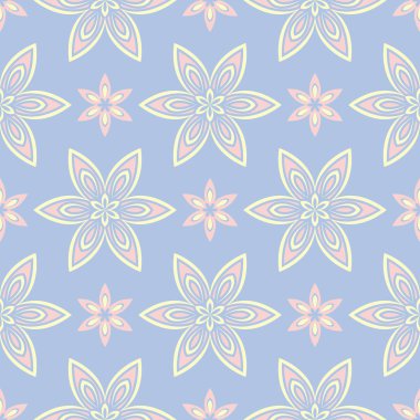 Soluk mavi sorunsuz arka plan. Çiçek desenli duvar kağıdı, Tekstil ve kumaş için