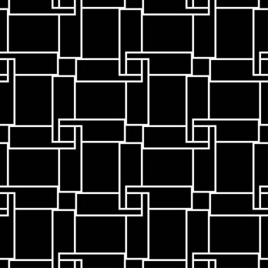 Siyah ve beyaz geometrik süsleme. Web, Tekstil ve duvar kağıtları için seamless modeli
