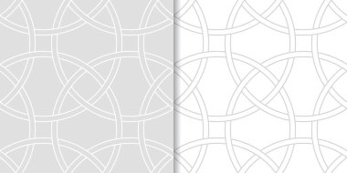 Işık gri geometrik süsler. Web, Tekstil ve duvar kağıtları için dikişsiz desen seti