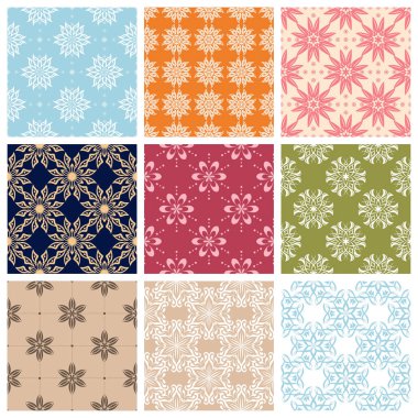 Duvar kağıtları, Tekstil ve kumaş çiçek desenleri ile sorunsuz kökenden ayarla