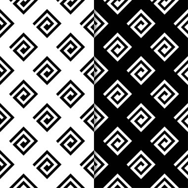 Siyah ve beyaz geometrik yazdırır. Web, Tekstil ve duvar kağıtları için dikişsiz desen seti