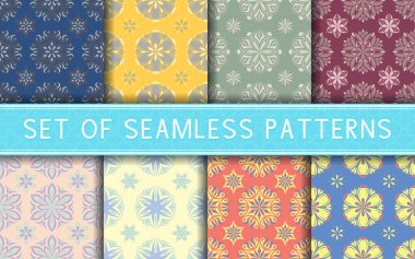 Dikişsiz desen. Renkli çiçek arka plan Tekstil, kumaş veya duvar kağıtları koleksiyonu