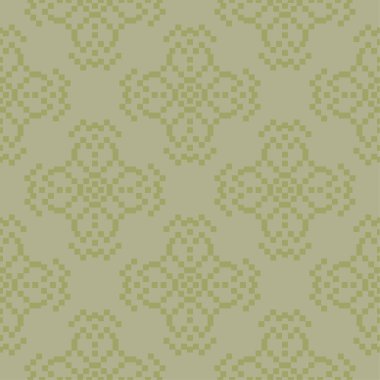 Zeytin yeşili çiçek süsleme. Tekstil ve duvar kağıtları için seamless modeli