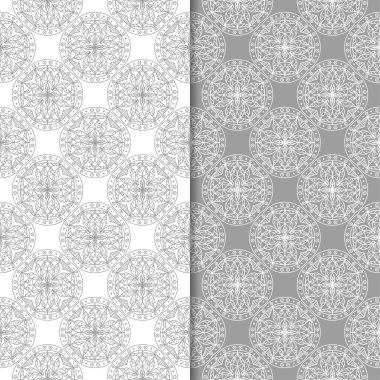 Web, Tekstil ve duvar kağıtları için dikişsiz desen gri ve beyaz geometrik dizi