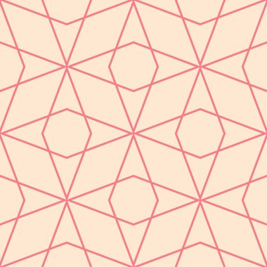 Kırmızı ve bej geometrik süsleme. Web, Tekstil ve duvar kağıtları için seamless modeli