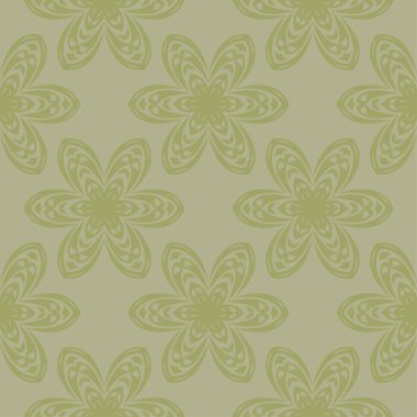 Zeytin yeşili çiçek süs tasarım. Tekstil ve duvar kağıtları için seamless modeli