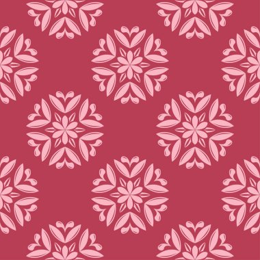 Çiçek tasarım kırmızı zemin üzerine. Tekstil ve duvar kağıtları için seamless modeli