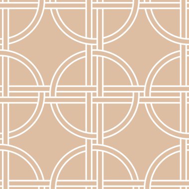 Bej ve beyaz geometrik süsleme. Web, Tekstil ve duvar kağıtları için seamless modeli