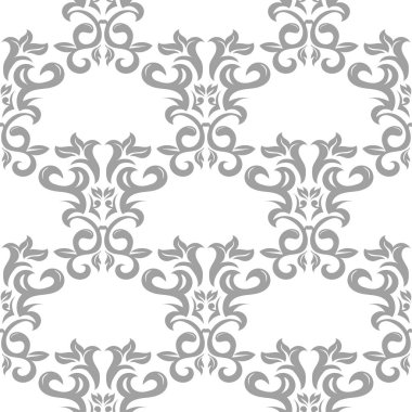 Beyaz arka plan üzerine açık gri çiçek tasarım. Tekstil ve duvar kağıtları için seamless modeli