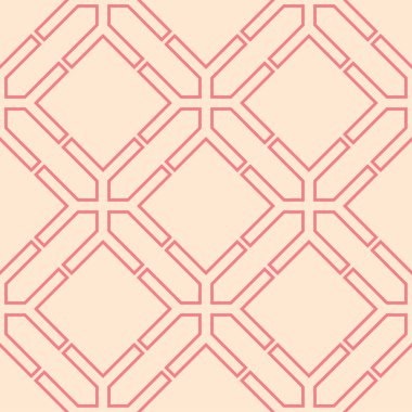 Kırmızı ve bej geometrik süsleme. Web, Tekstil ve duvar kağıtları için seamless modeli