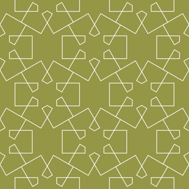 Zeytin yeşili ve beyaz geometrik süsleme. Web, Tekstil ve duvar kağıtları için seamless modeli