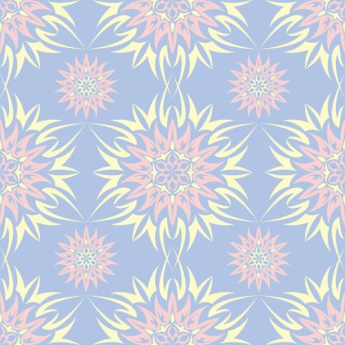 Soluk mavi sorunsuz arka plan. Çiçek desenli duvar kağıdı, Tekstil ve kumaş için