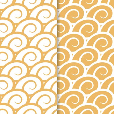 Soyut Dikişsiz desen. Tekstil, duvar kağıtları ve kumaşlar için turuncu ve beyaz arka plan