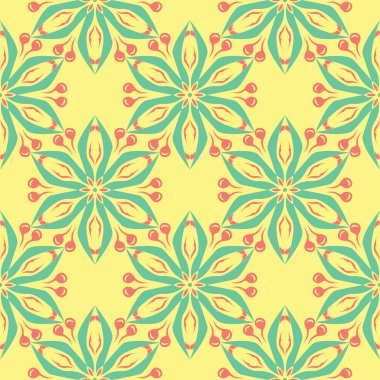 Çok sorunsuz çiçek arka plan renkli. Pembe mavi yeşil ve sarı desen Tekstil ve duvar kağıtları için