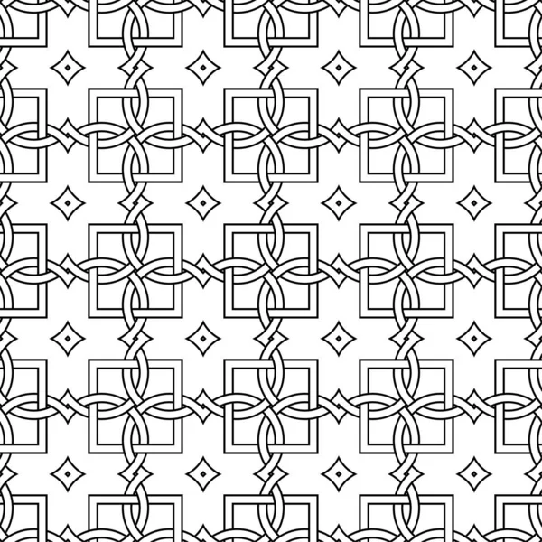 Zwarte Geometrische Ornament Witte Achtergrond Naadloze Patroon Voor Web Textiel — Stockvector