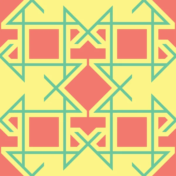 Geometryczny Wzór Żółte Tło Dla Tkaniny Tapety Tkaniny Stylistyce Różowy — Wektor stockowy