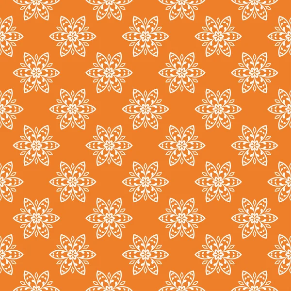 Adorno Floral Naranja Blanco Patrón Sin Costuras Para Textiles Fondos — Vector de stock