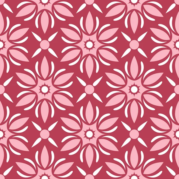 Rote Florale Nahtlose Muster Blassroter Und Beigefarbener Hintergrund Für Tapeten — Stockvektor