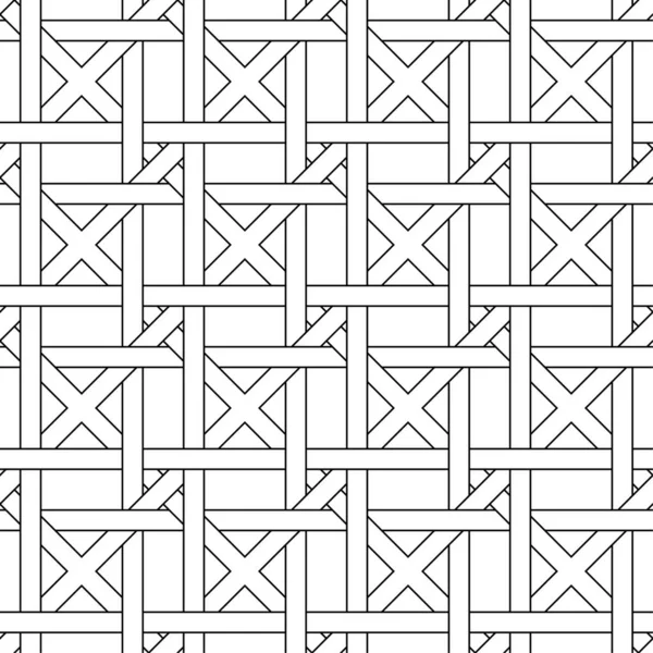 白と黒の白黒の幾何学的な飾り Web テキスタイルや壁紙のためのシームレスなパターン — ストックベクタ