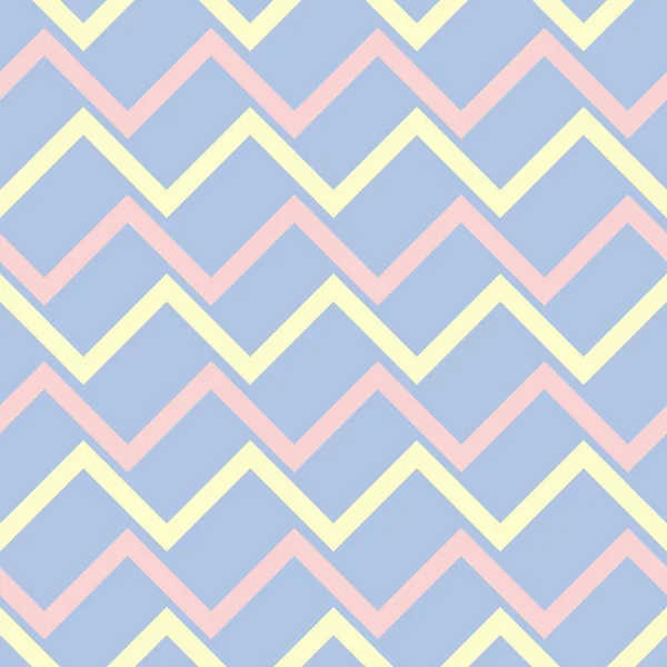 テキスタイル ファブリックのベージュとピンクの要素を持つ幾何学的な青いシームレス パターン — ストックベクタ