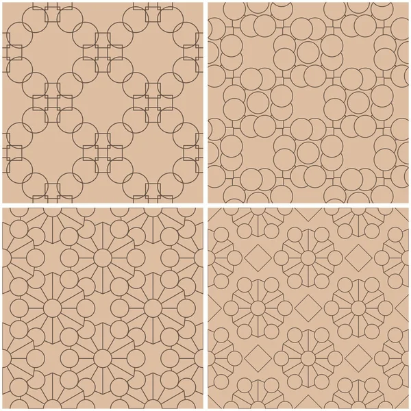 Geometrik desenler. Sorunsuz arka plan bej ve kahverengi kümesi. Vektör çizim.
