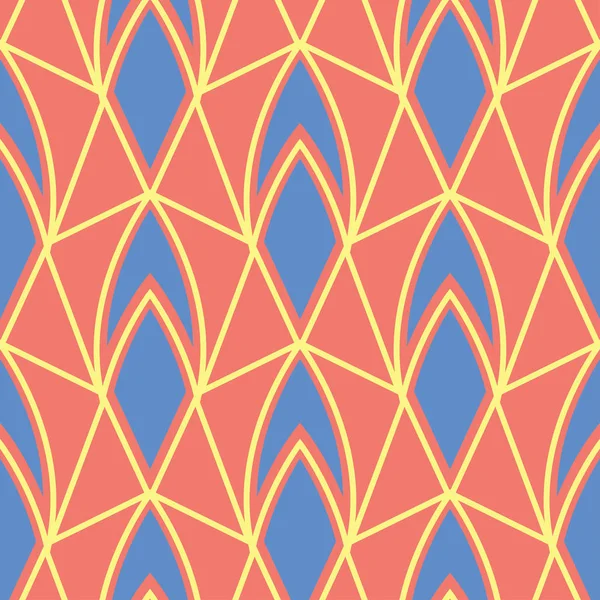 Geometrik kırmızı turuncu seamless modeli. Parlak arka plan duvar kağıtları, Tekstil ve kumaş için mavi ve sarı tasarımı ile