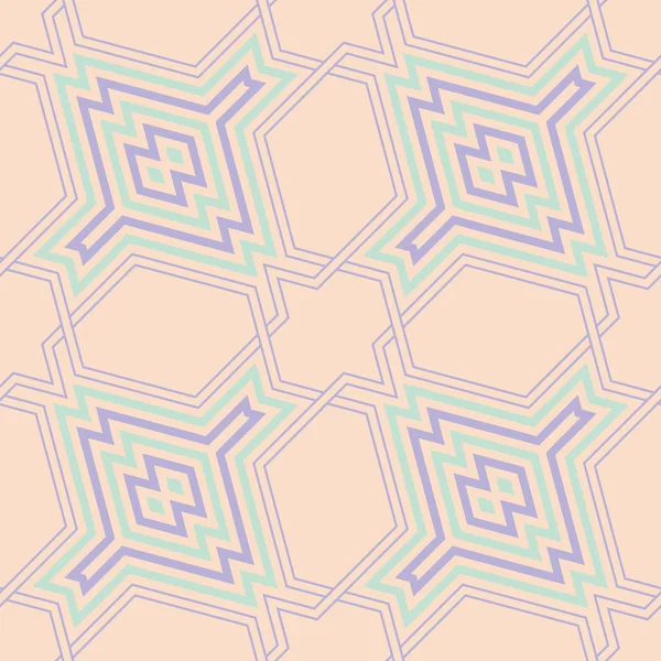 Бесшовный Рисунок Геометрическим Дизайном Фиолетовый Синий Элементы Бледно Розовом Фоне — стоковый вектор