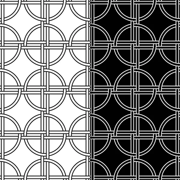 Schwarz Weiße Geometrische Ornamente Nahtlose Muster Für Web Textilien Und — Stockvektor