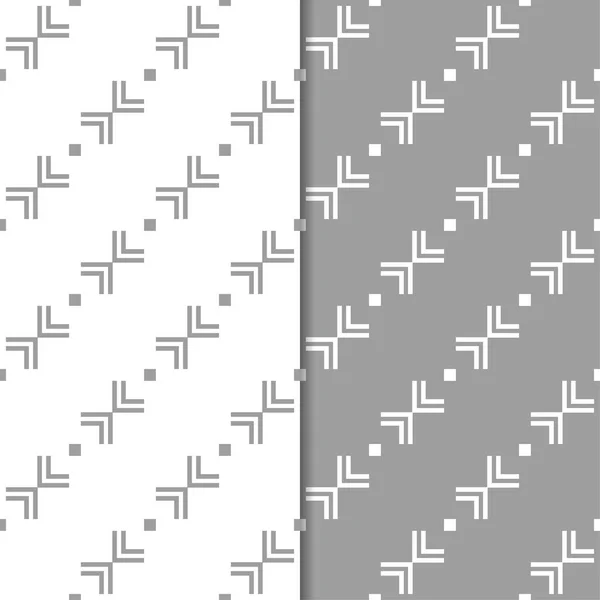 Szürke Fehér Geometriai Díszek Meghatározott Varrat Nélküli Minták Web Textil — Stock Vector