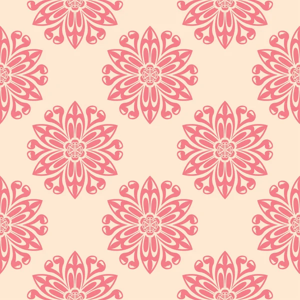 Červený Květ Prvky Béžové Pozadí Vzor Bezešvé Pro Textil Tapety — Stockový vektor