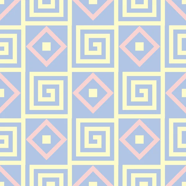 Kék Geometriai Varrat Nélküli Mintát Bézs Rózsaszín Elemek Háttérképek Textil — Stock Vector