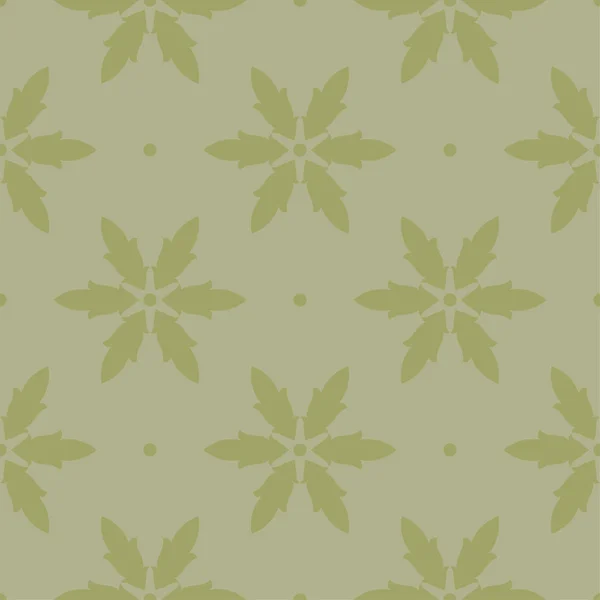 Olive Green Floral Ornament Seamless Pattern Textile Wallpapers — Stock Vector