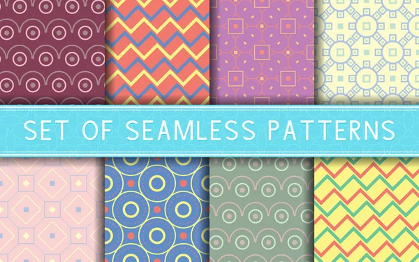 Patrones Geométricos Sin Costura Colección Fondos Color Para Textiles Telas — Vector de stock