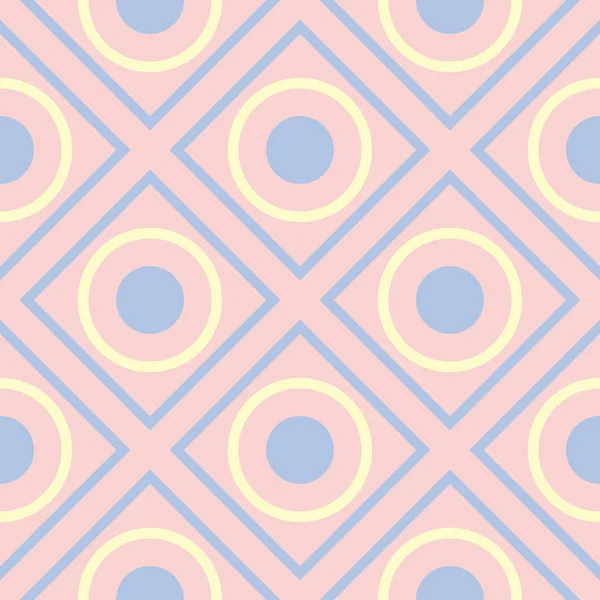 Απρόσκοπτη Υπόβαθρο Χρωματιστά Γεωμετρικό Σχέδιο Ροζ Μπλε Και Μπεζ Στοιχεία — Διανυσματικό Αρχείο