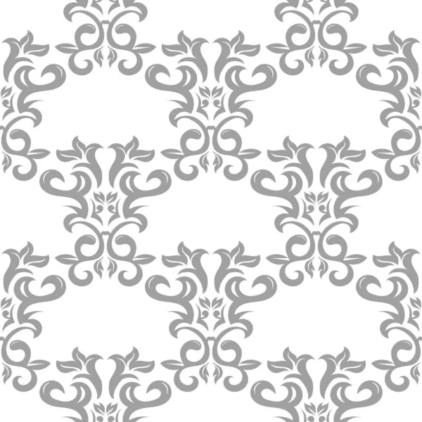 Design Floral Gris Clair Sur Fond Blanc Modèle Sans Couture — Image vectorielle