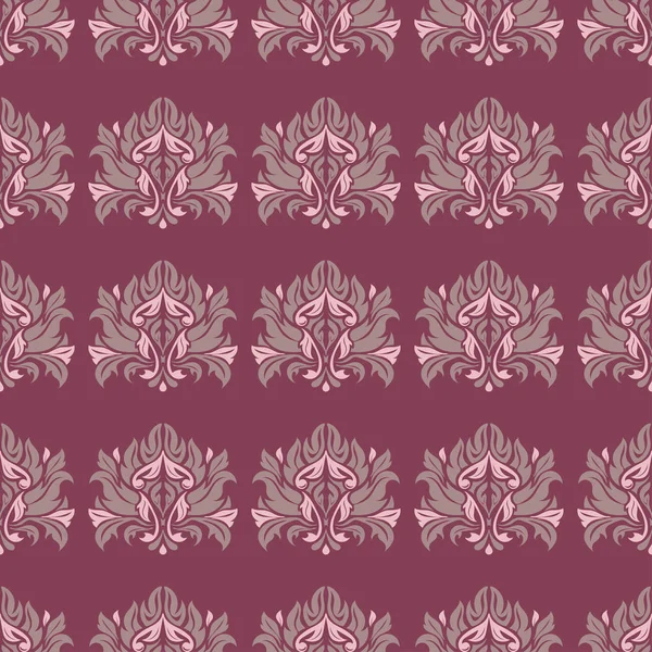 Padrão Sem Costura Floral Fundo Vermelho Roxo Com Elementos Design — Vetor de Stock