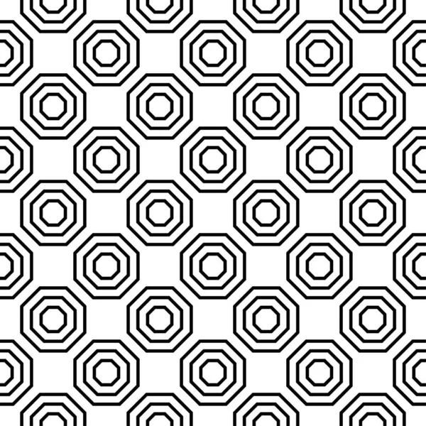 白い背景の黒い幾何学的なプリントです Web テキスタイルや壁紙のためのシームレスなパターン — ストックベクタ