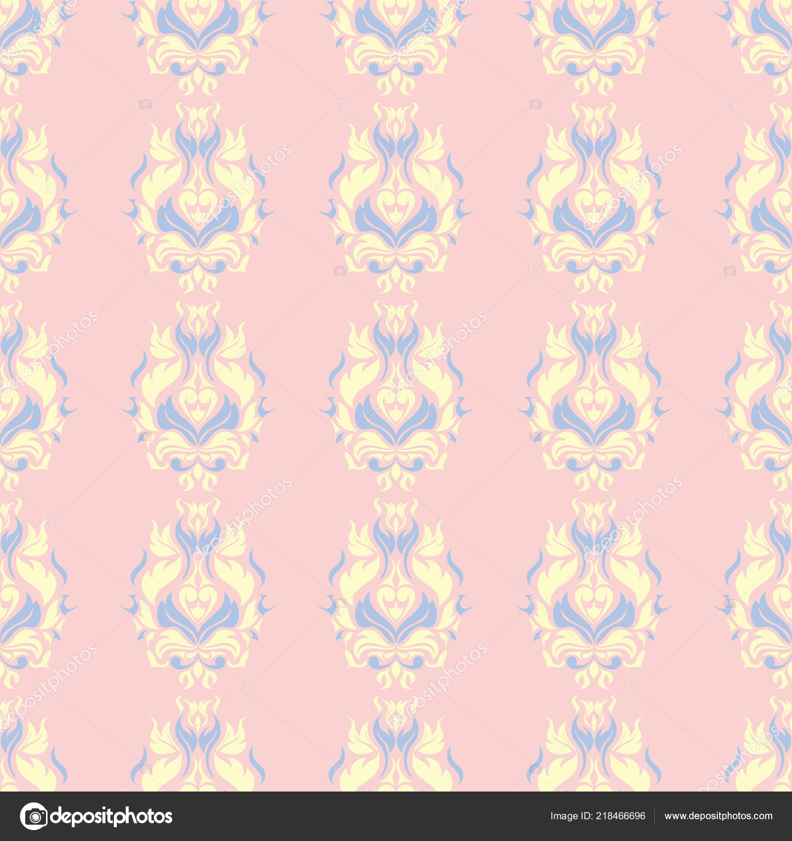 Floral Pale Pink Seamless Background Floral Pattern Light Blue