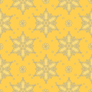 Sorunsuz çiçek desenli. Parlak sarı arka plan duvar kağıtları, Tekstil ve kumaş için çiçek tasarımları ile