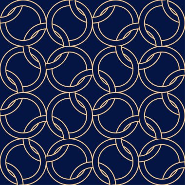 Altın mavi geometrik süsleme. Web, Tekstil ve duvar kağıtları için seamless modeli