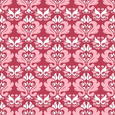 Kırmızı çiçek seamless modeli. Soluk kırmızı ve bej renkli arka plan duvar kağıtları, Tekstil ve kumaş için